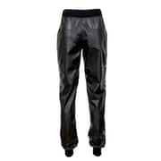 Lalipop Design | Track Sweatpants With Abstract Print Front & Black Vegan Leather