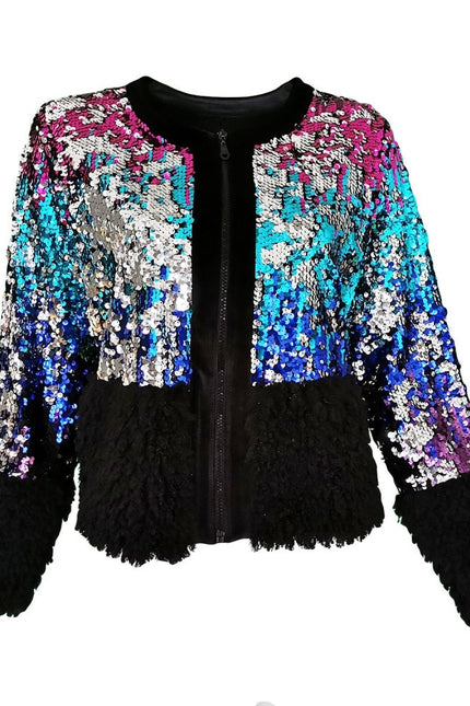 Lalipop Design | Dwustronna kurtka typu bomber z cekinami