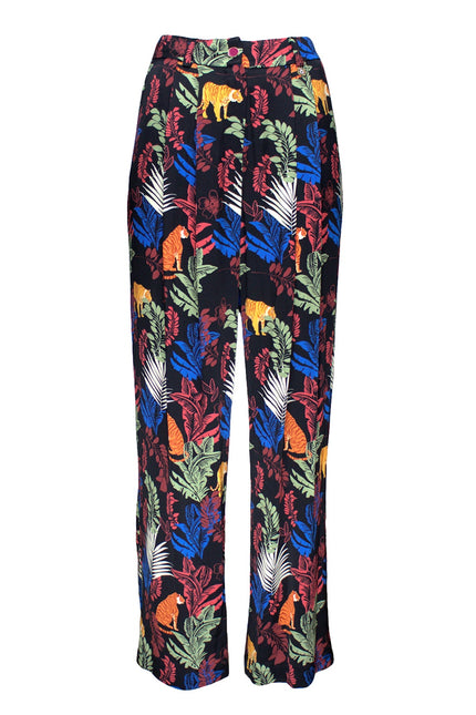 Lalipop Design | Jungle-Print Ecovero™ Satin Wide Leg Trousers
