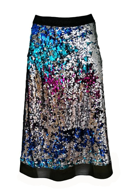 Lalipop Design | Double-Sided Sequin-Embellished A-Line Midi Skirt