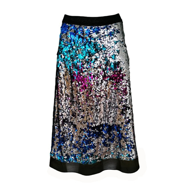 Lalipop Design | Double-Sided Sequin-Embellished A-Line Midi Skirt