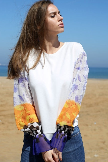 Lalipop Design | Blouse with Crinkle Chiffon Sleeves