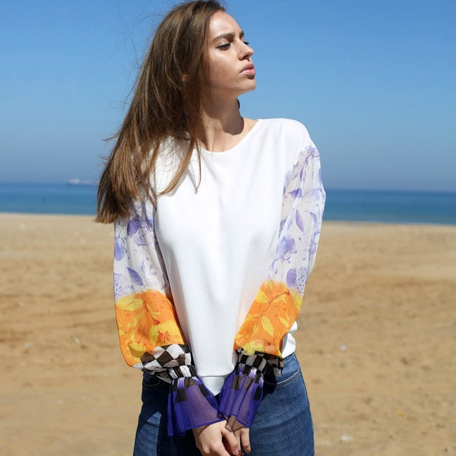 Lalipop Design | Blouse with Crinkle Chiffon Sleeves