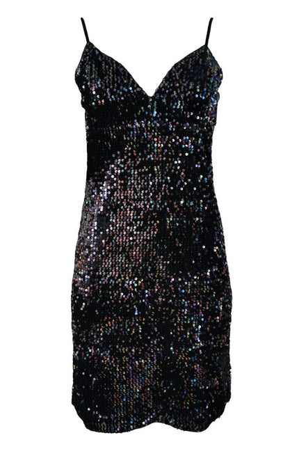 Lalipop Design | Sequined Black Velvet Mini Dress