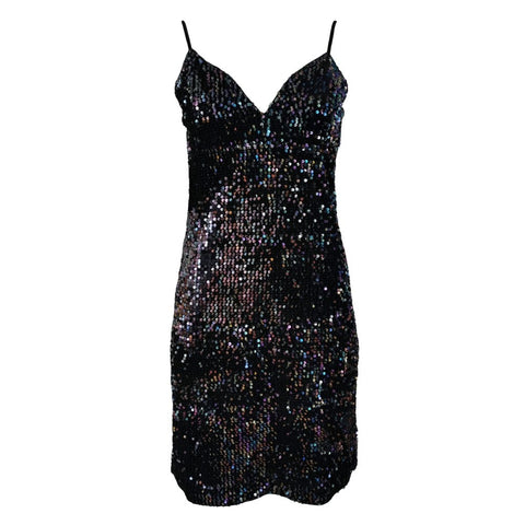 Lalipop Design | Sequined Black Velvet Mini Dress