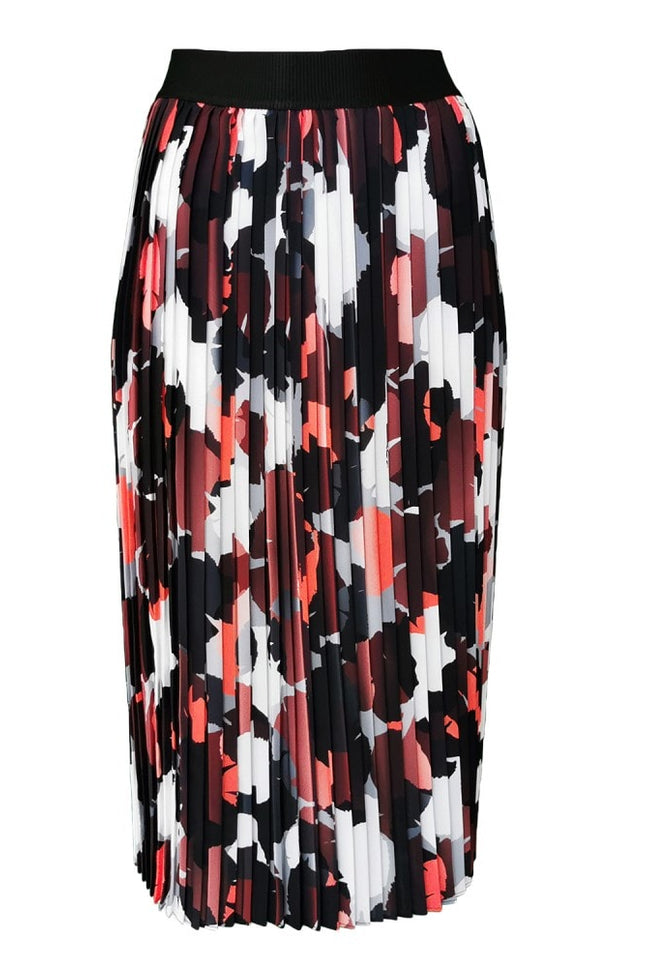 Lalipop Design | Abstract Camo Print Pleated Midi Skirt