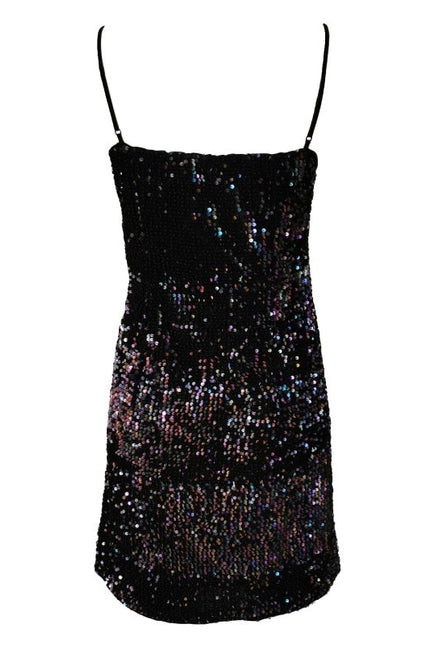 Lalipop Design | Sequined Black Velvet Mini Dress