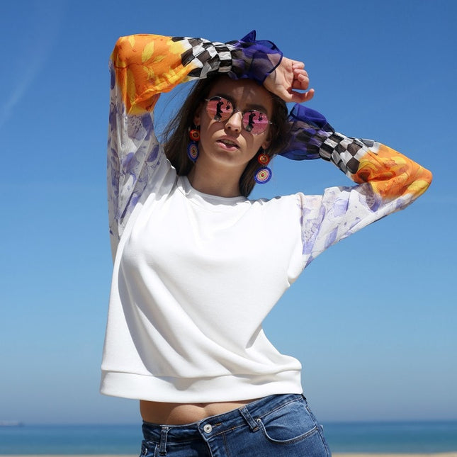Lalipop Design | Blouse with Crinkle Chiffon Sleeves