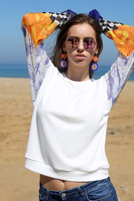 Lalipop Design | Blouse with Crinkle Chiffon Sleeves