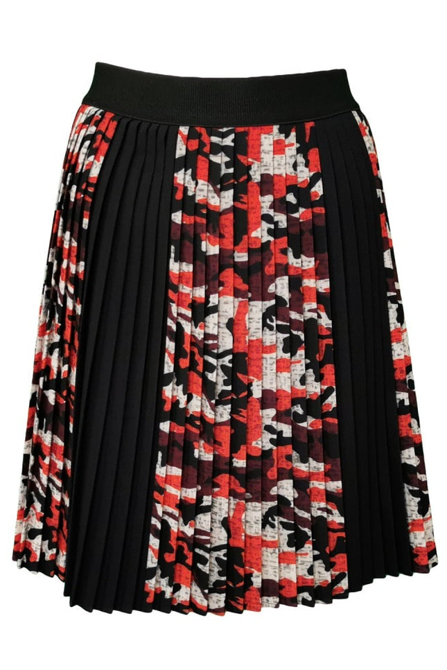 Lalipop Design | Pleated Mini Skirt with Camo & Black Digital Print