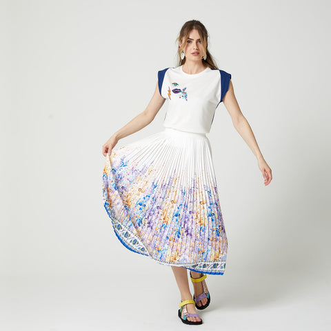 Lalipop Design | Spódnica maxi z falbanami w kwiatowy wzór