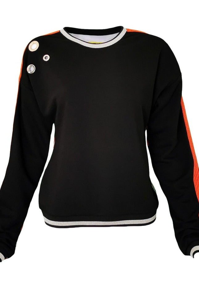 Lalipop Design | Sweatshirt with Eyelet Details & Camo Digital Print