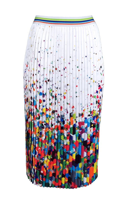 Lalipop Design | Splash Of Color Pleated Midi Skirt