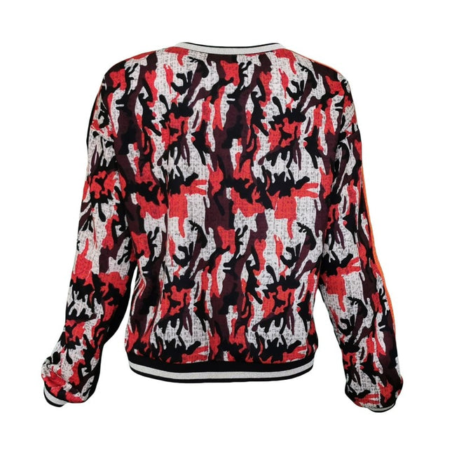 Lalipop Design | Sweatshirt with Eyelet Details & Camo Digital Print