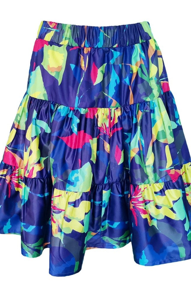 Lalipop Design | Parachute Mini Skirt With Blue Digital Print