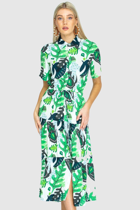 State Of Georgia I THE WALK IN THE PARK DRESS -  Cactus Green
