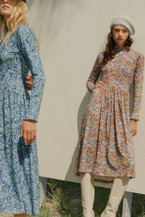 State Of Georgia I THE TMAPLA MIDI DRESS - FLORAL EXPLOSION RASPBERRY