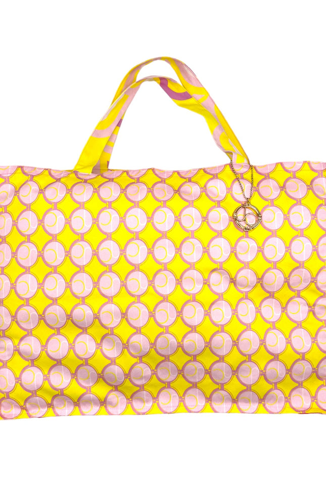 Julia Clancey I JC Mini Medallion Limone & JC Fondant Side Panels Tote Bag