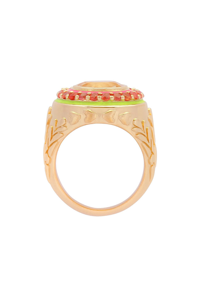 Après Youth I Firework Statement Ring - Orange