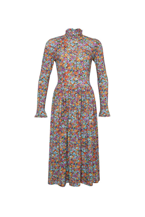 State Of Georgia I THE TMAPLA MIDI DRESS - FLORAL EXPLOSION RASPBERRY