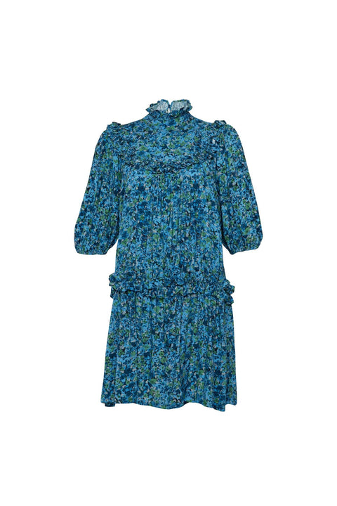 State Of Georgia I THE JONI DRESS - Floral Explosion Blue