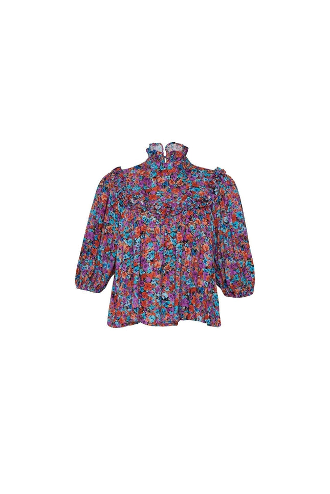 State Of Georgia I THE JONI TOP - FLORAL EXPLOSION RASPBERRY