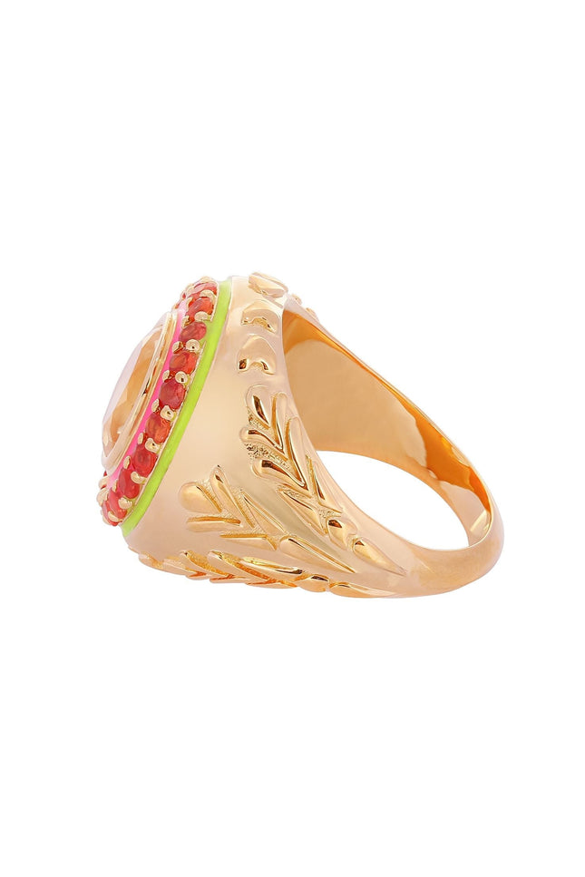Après Youth I Firework Statement Ring - Orange