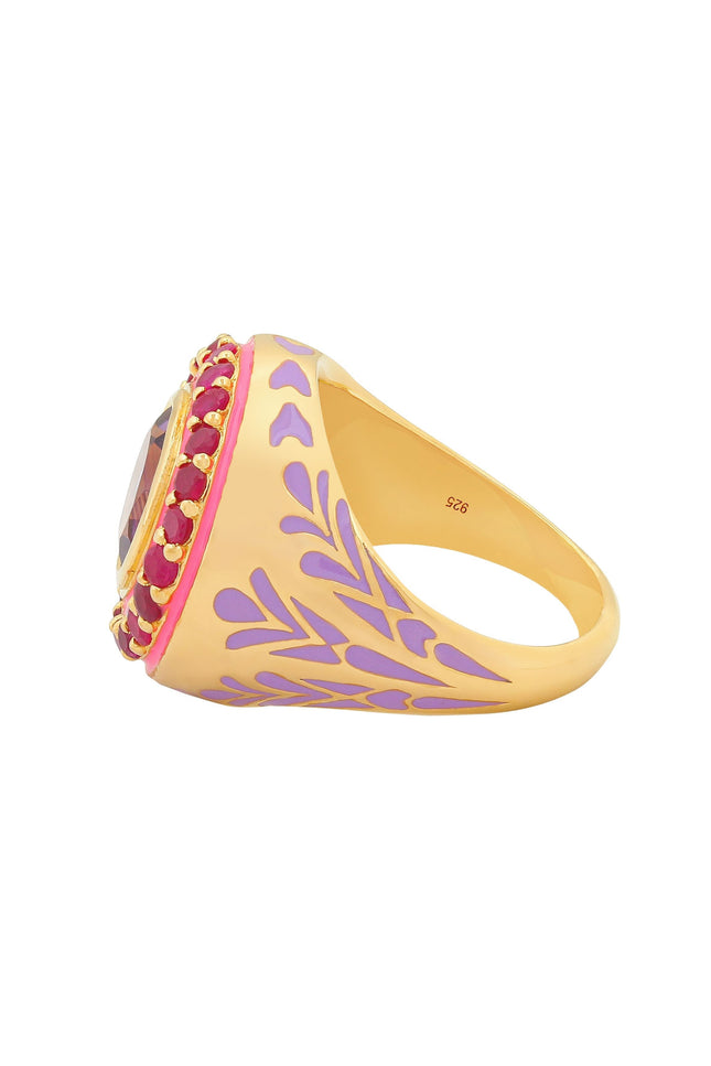 Après Youth I Firework Statement Ring - Pink