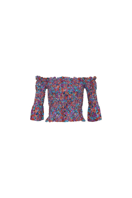 State Of Georgia I THE BOBBI ELASTIC TOP - Floral Explosion Raspberry