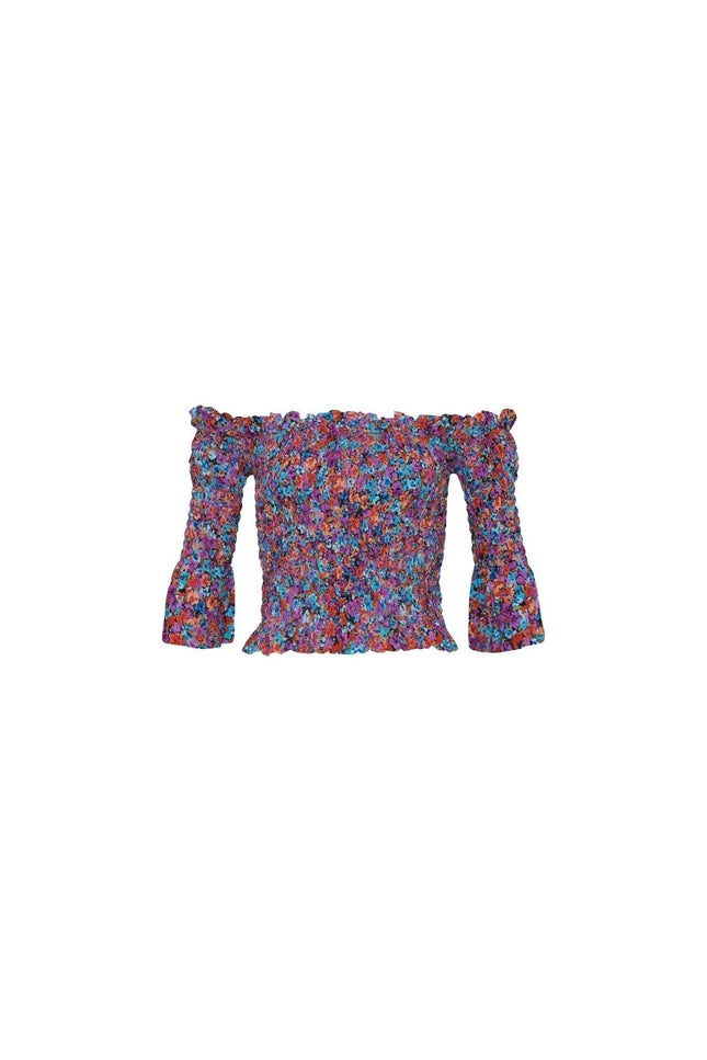 State Of Georgia I THE BOBBI ELASTIC TOP - Floral Explosion Raspberry