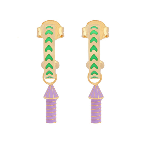 Kolczyki Après Youth I Rocket Enamel Green