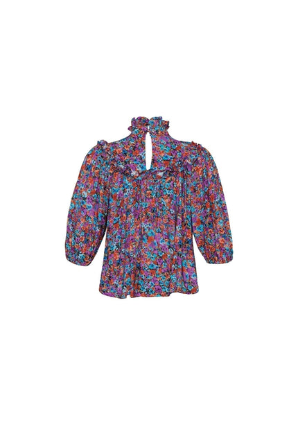 State Of Georgia I THE JONI TOP - FLORAL EXPLOSION RASPBERRY
