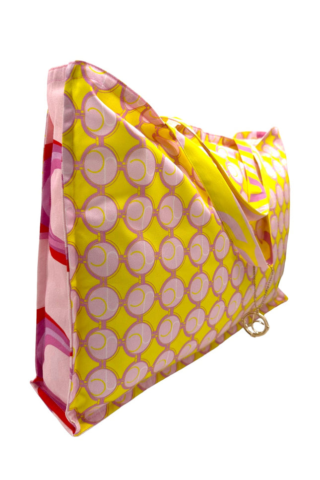 Julia Clancey I JC Mini Medallion Limone & JC Fondant Side Panels Tote Bag