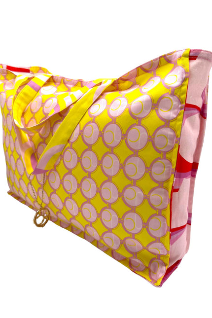 Julia Clancey I JC Mini Medallion Limone & JC Fondant Side Panels Tote Bag