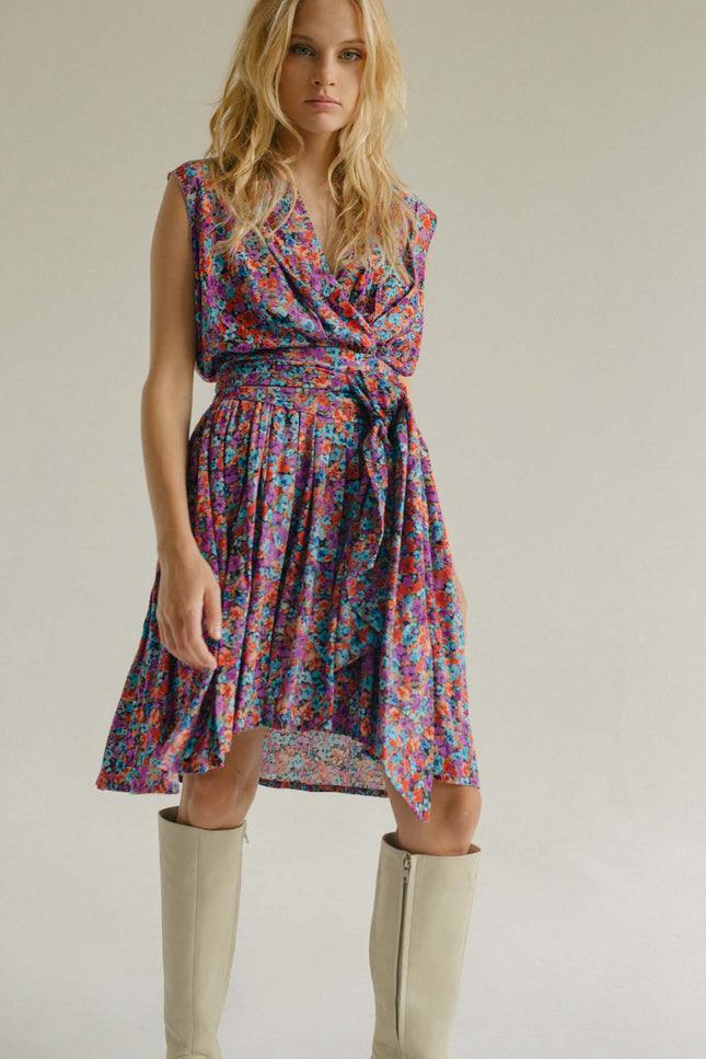 State Of Georgia I THE POINT DRESS SHORT - FLORAL EXPLOSION RASPBERRY