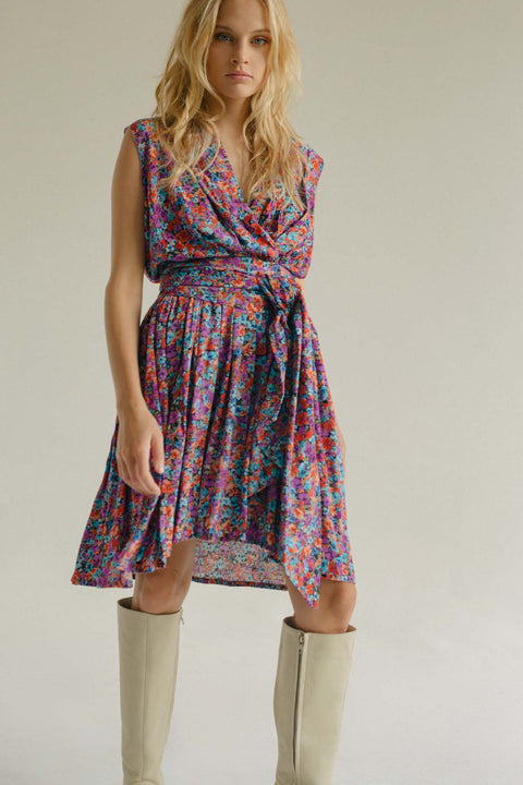 State Of Georgia I THE POINT DRESS SHORT - FLORAL EXPLOSION RASPBERRY