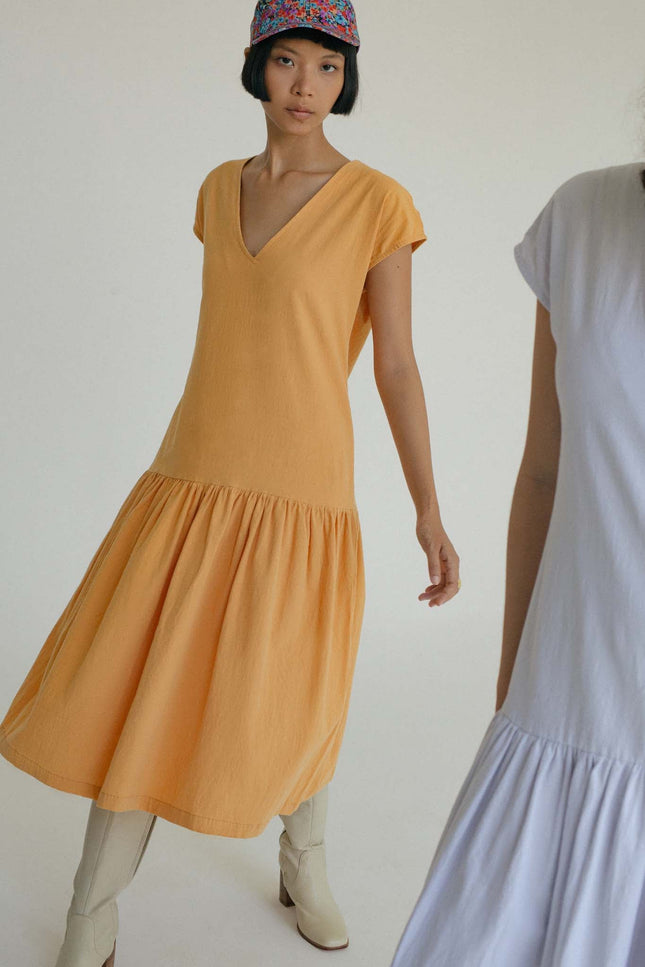 State Of Georgia I THE LIZZIE DROP WAIST DRESS - TAN