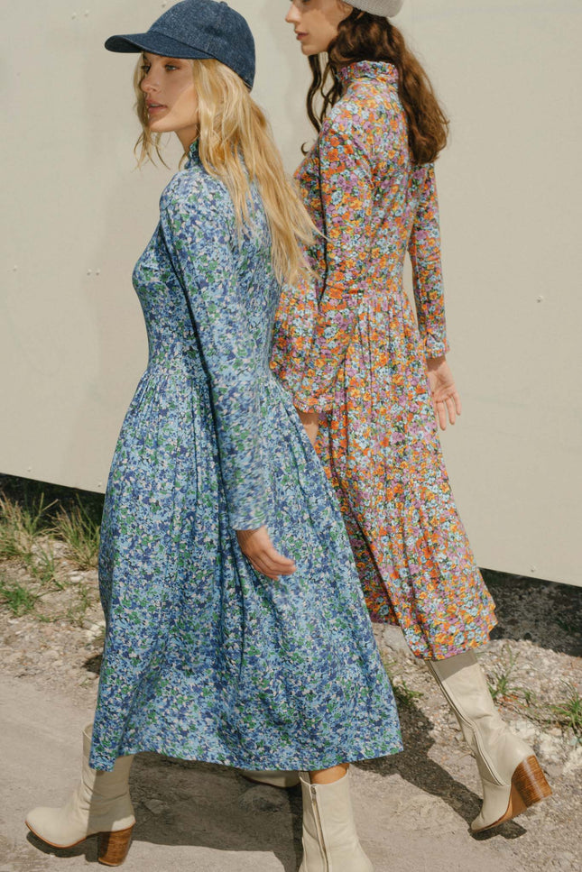State Of Georgia I THE TMAPLA MIDI DRESS - FLORAL EXPLOSION RASPBERRY