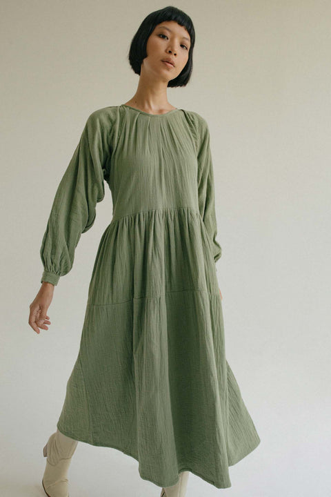 State Of Georgia I THE DYLAN COTTON MAXI DRESS- SAGE GREEN