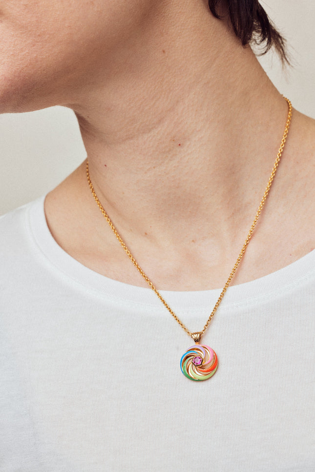 Après Youth I Catherine Spinning Enamel Necklace