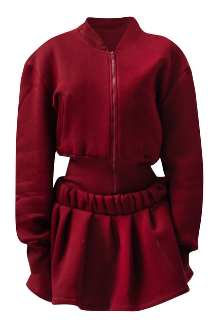 Enxhaline | Inej Skirt Set in Burgundy