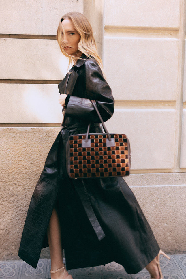 Bolso Inés Marrón Terciopelo