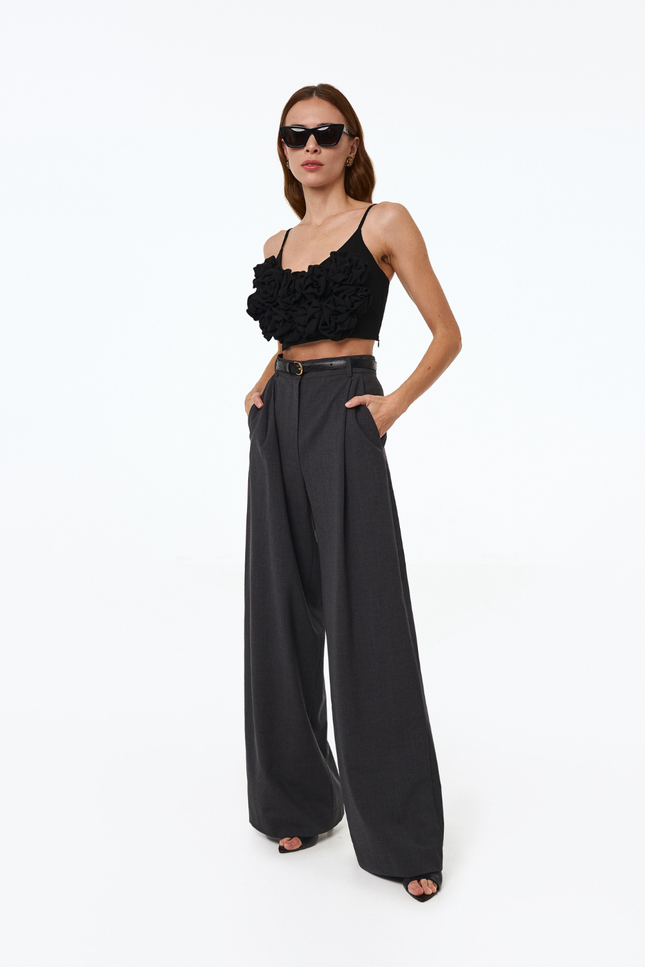 Kolosova | Black top with flowers