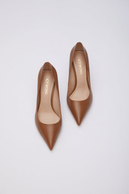 Icy Wong | Caramel Calfskin Pumps