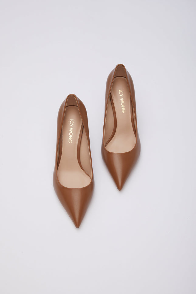 Icy Wong | Caramel Calfskin Pumps