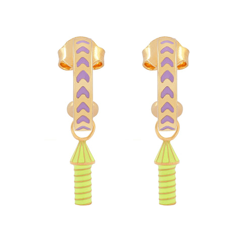 Après Youth I Rocket Enamel Earrings Purple