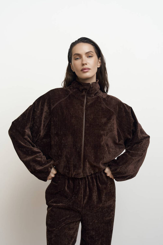 Kolosova | Velvet Bomber Jacket