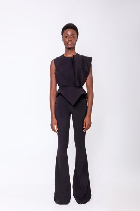 Anitabel | JADE PEPLUM BLOUSE AND PANTS SET IN BLACK