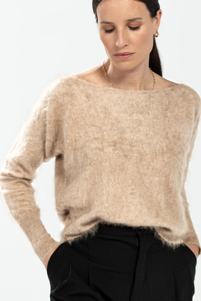 Bel Cashmere | Jersey Claudia brushed beige