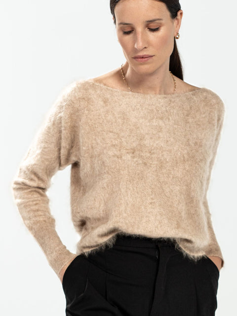 Bel Cashmere | Jersey Claudia brushed beige